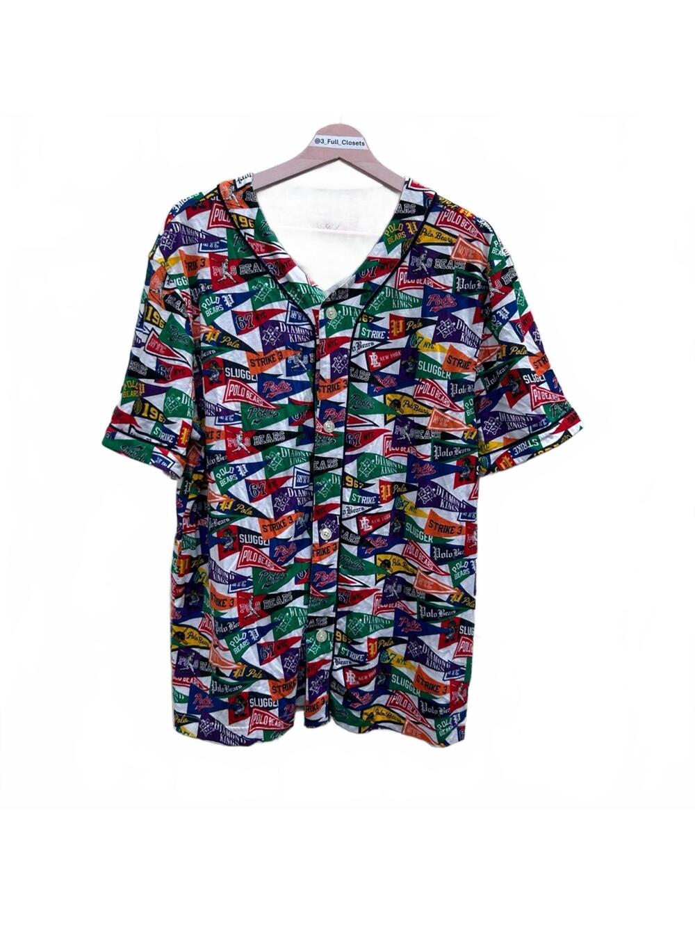Polo Ralph Lauren RL Stadium Baseball Pennants Button Up Shirt Men's Medium - Picture 2 of 10